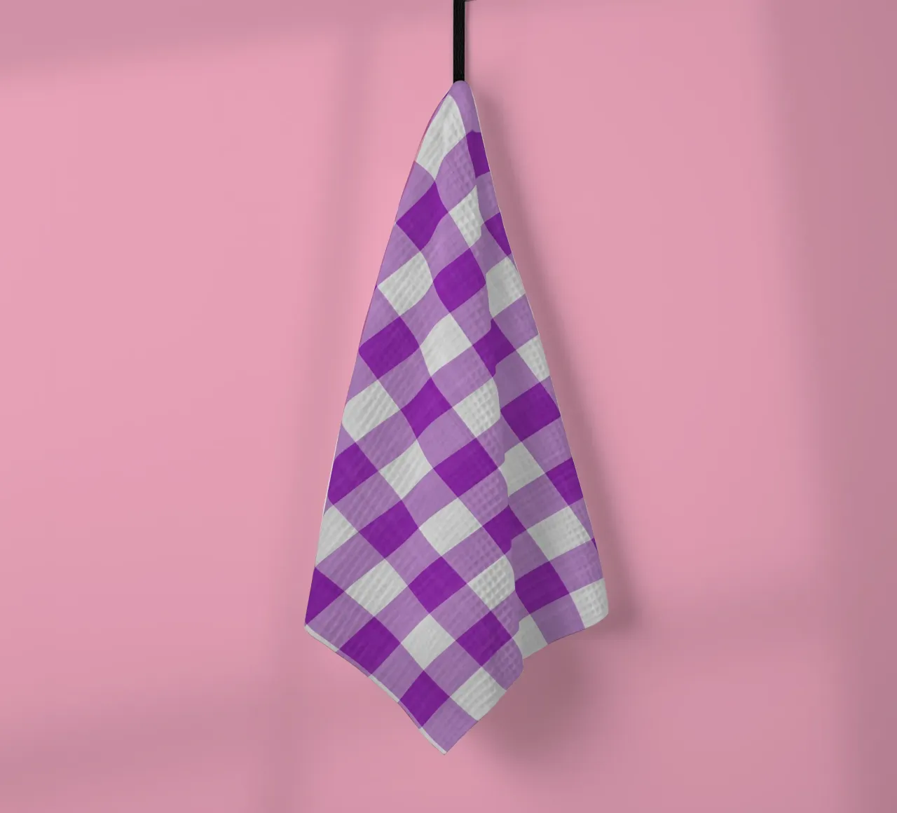 Gingham in viola chiaro grande canovaccio da cucina da Happy Littles