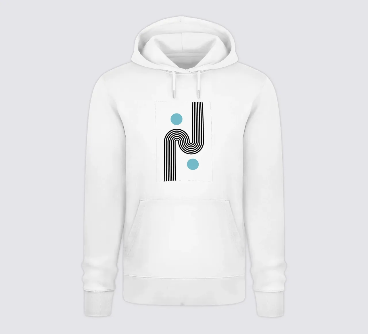 Curve astratte e cerchi - Modernamente minimalista in verde acqua e nero A felpa con cappuccio da NorwesClub