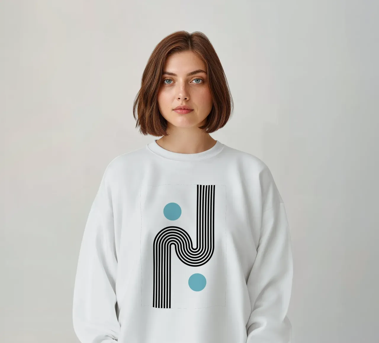 Curve astratte e cerchi - Modernamente minimalista in verde acqua e nero A felpa da NorwesClub