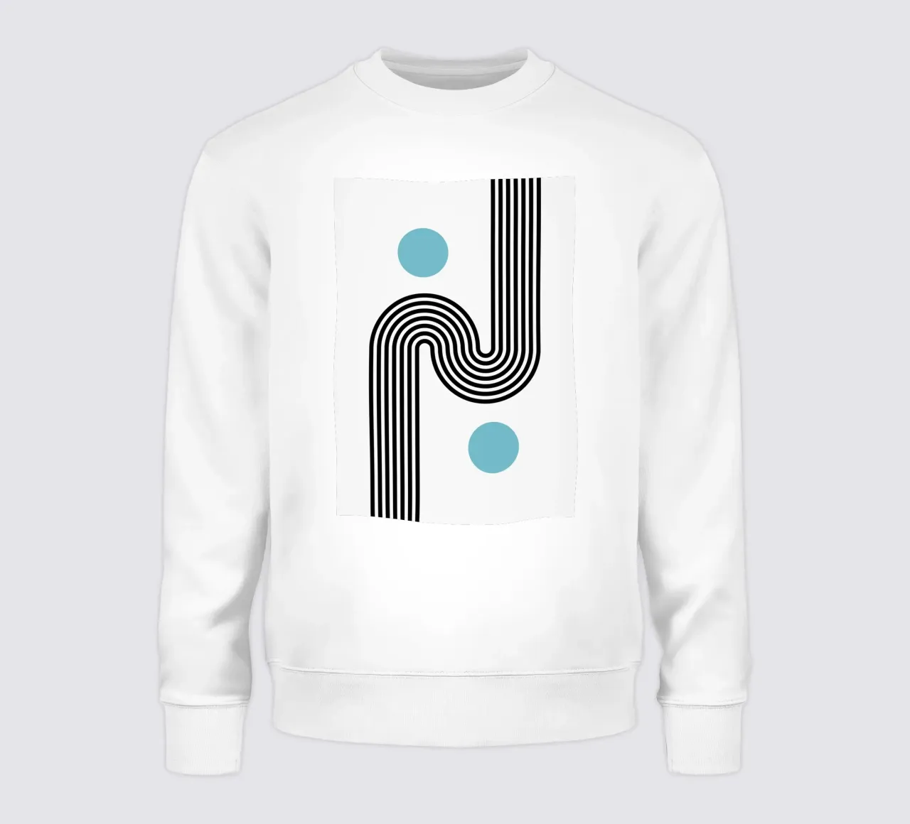 Courbes et cercles abstraits - Moderne Minimaliste Teal & Black A sweat de NorwesClub