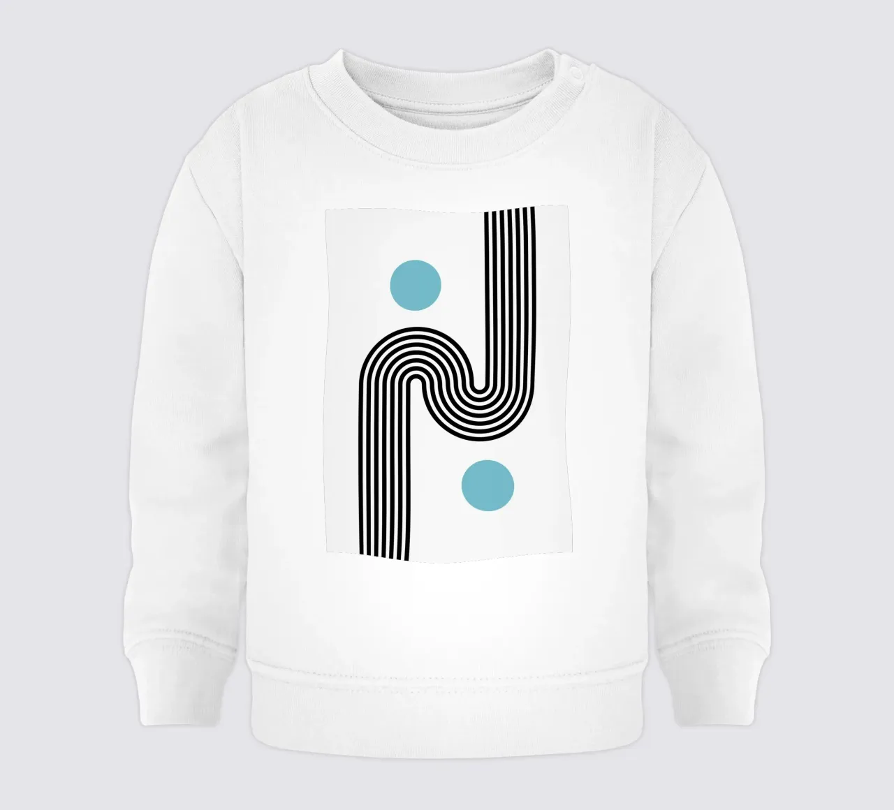 Curve astratte e cerchi - Modernamente minimalista in verde acqua e nero A felpa neonato da NorwesClub