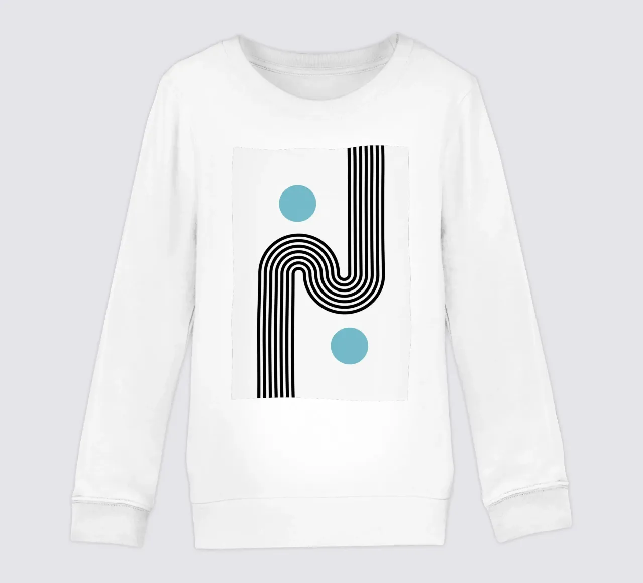 Curve astratte e cerchi - Modernamente minimalista in verde acqua e nero A felpa bambino da NorwesClub