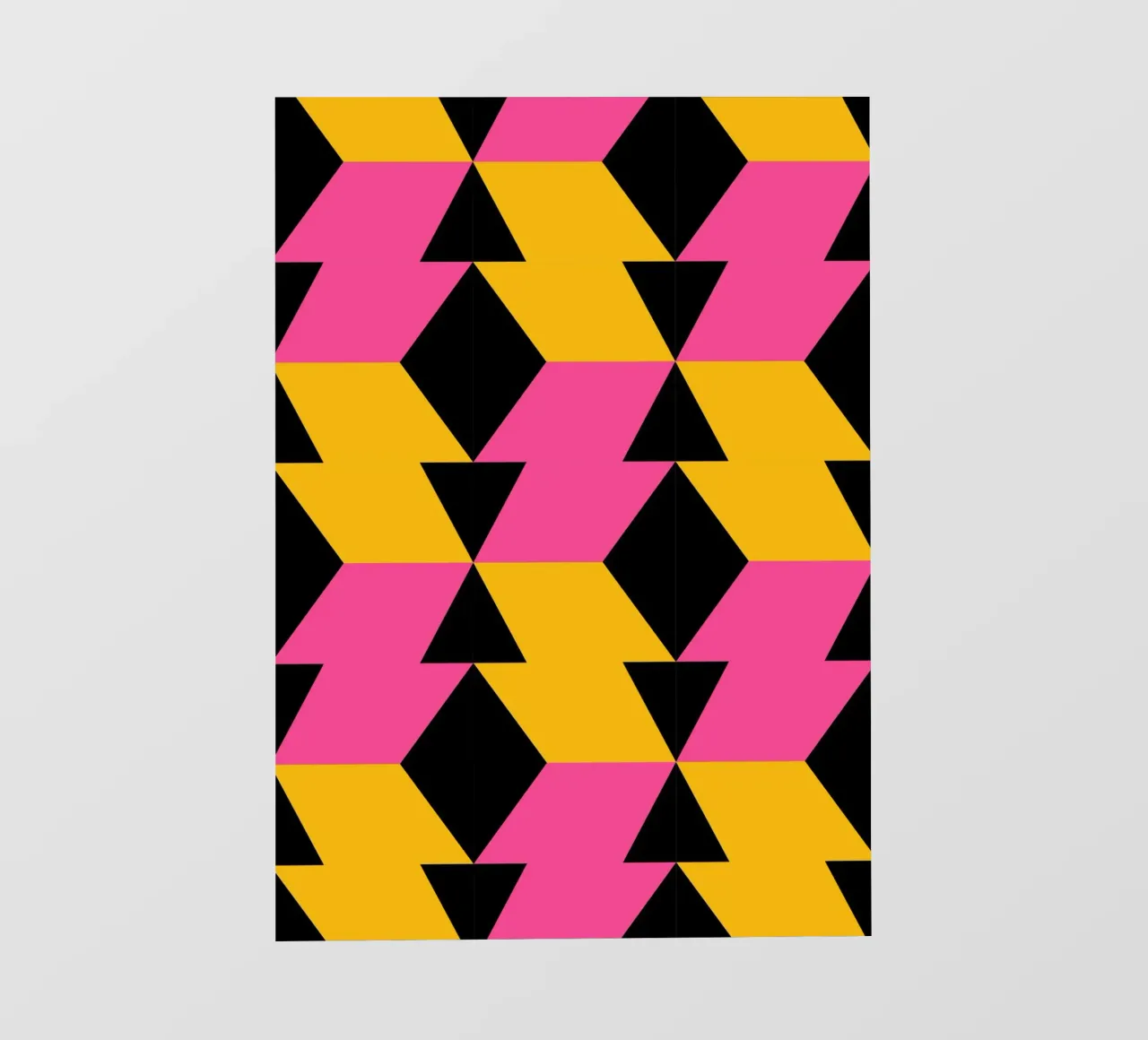 Op Art Zigzag - Stampa geometrica rosa, gialla e nera pellicola backlit da NorwesClub