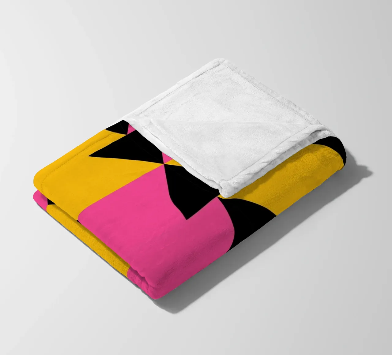 Op Art Zigzag Pattern - Imprimé géométrique rose, jaune et noir plaid polaire de NorwesClub