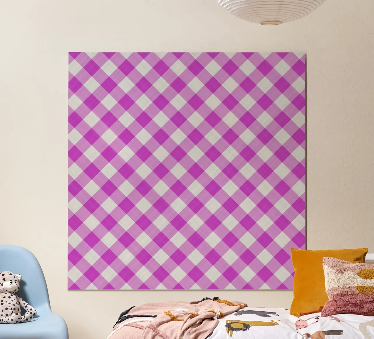 Gingham in fucsia carta hahnemühle da Happy Littles