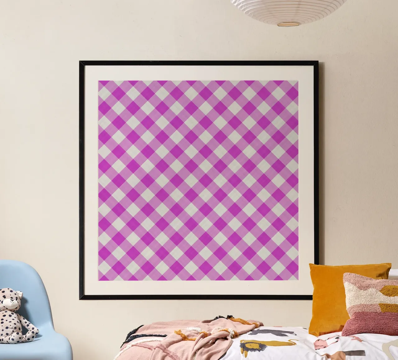 Gingham in fucsia carta hahnemühle da Happy Littles