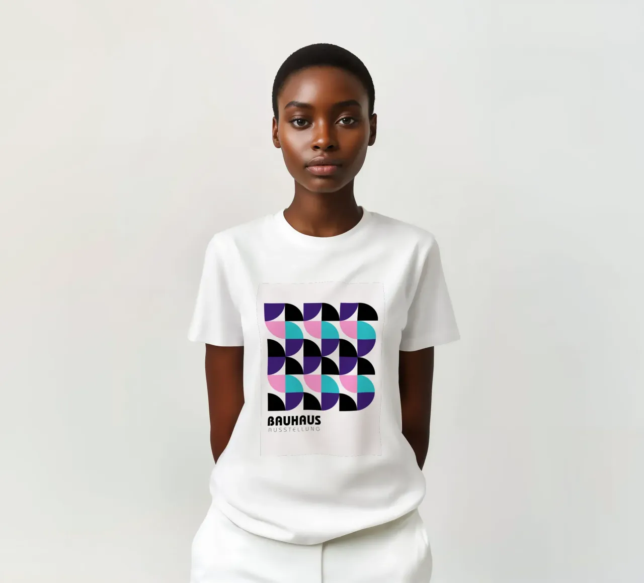 Bauhaus Geometric Grid - Modern Abstract Pop Art Print t-shirt by NorwesClub