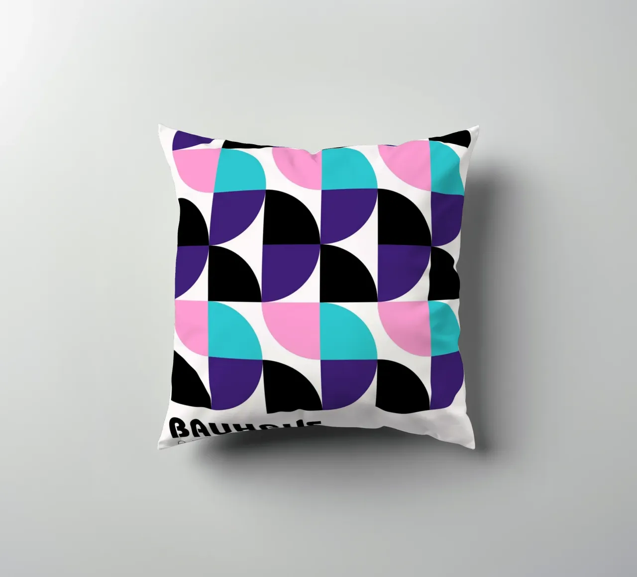 Bauhaus Geometric Grid - Modern Abstract Pop Art Print coussin de NorwesClub
