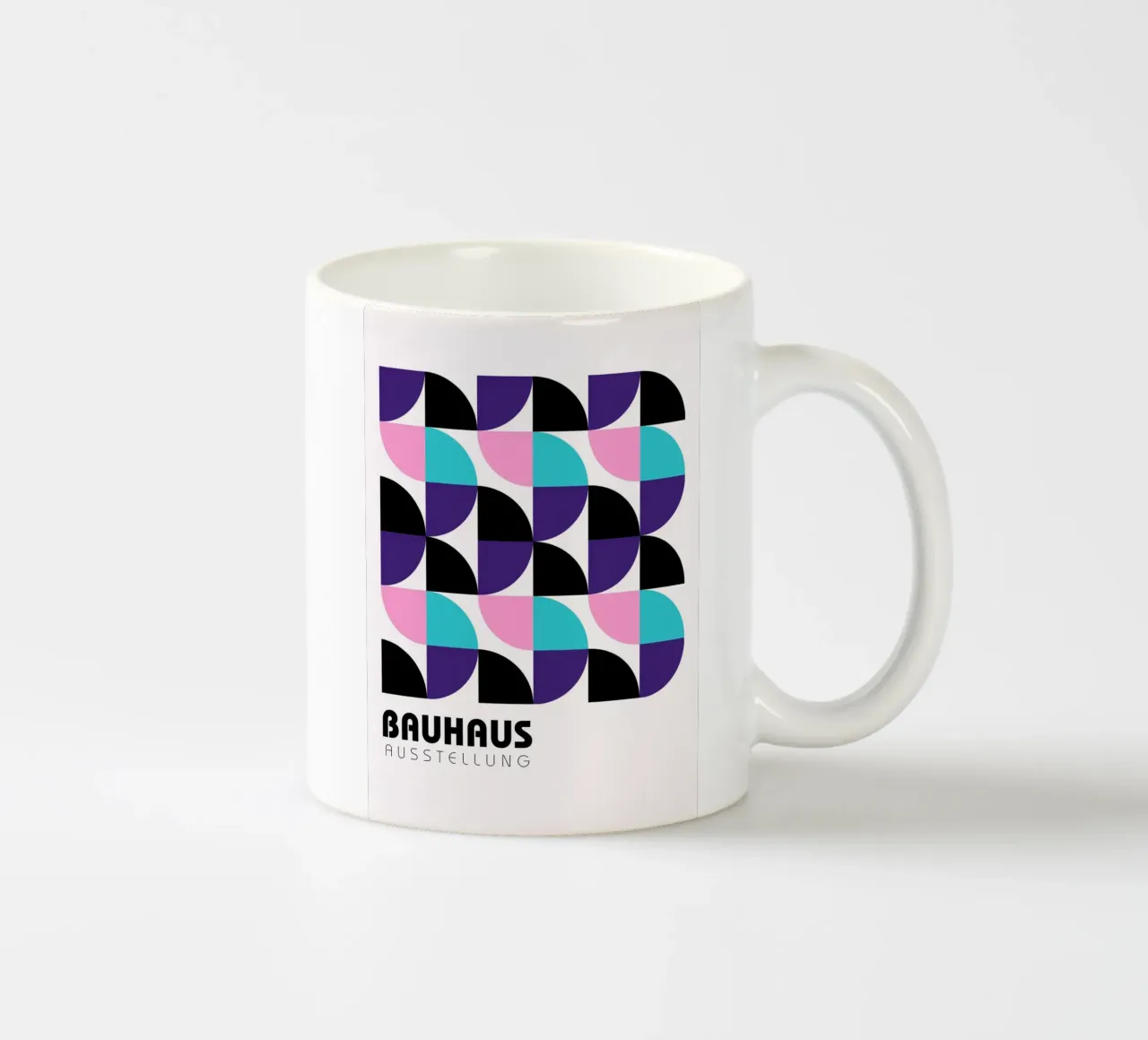 Bauhaus geometrisch raster - moderne abstracte pop-artprint keramische mok van NorwesClub