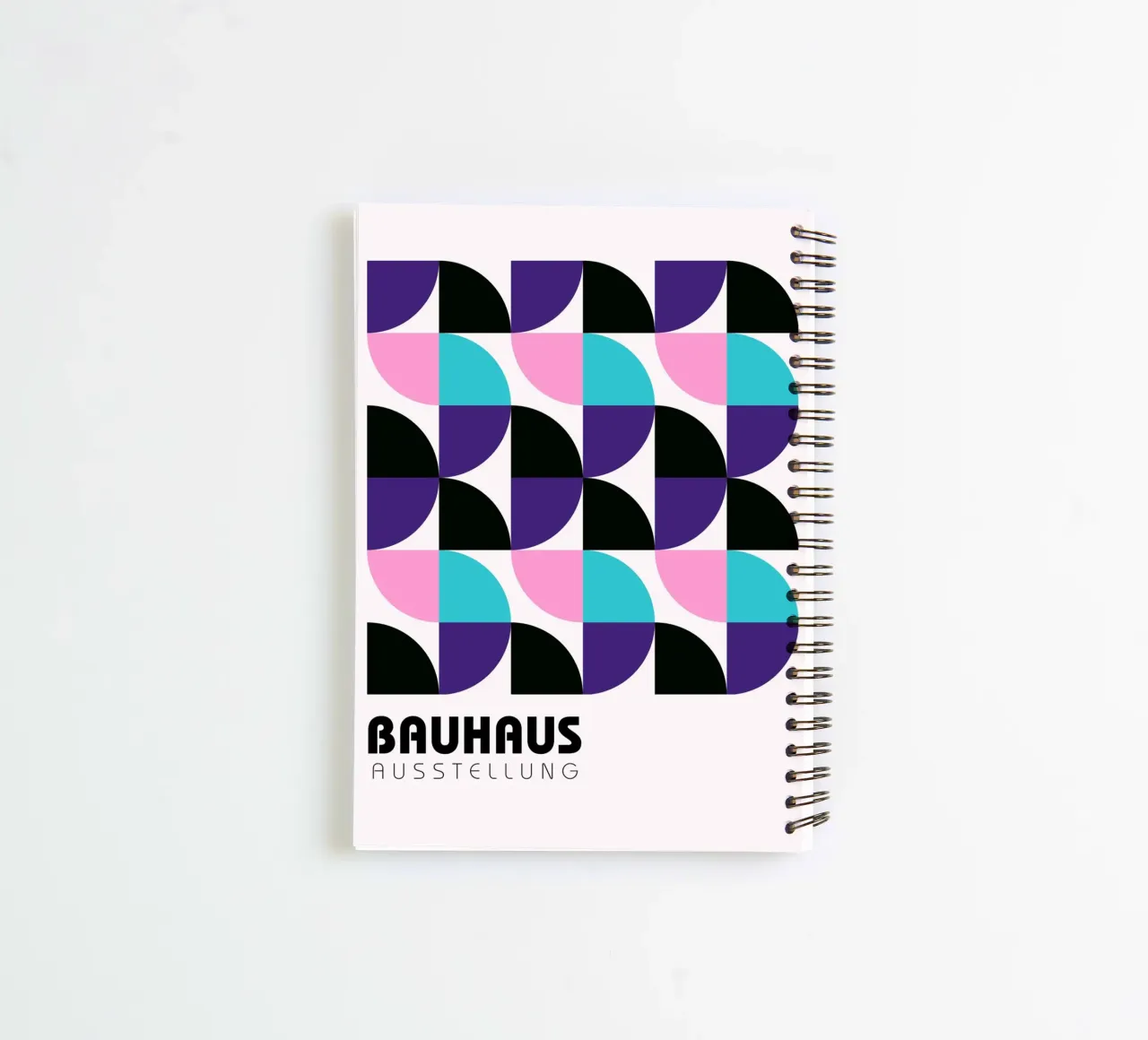 Bauhaus Geometric Grid - Modern Abstract Pop Art Print spiral notebook by NorwesClub