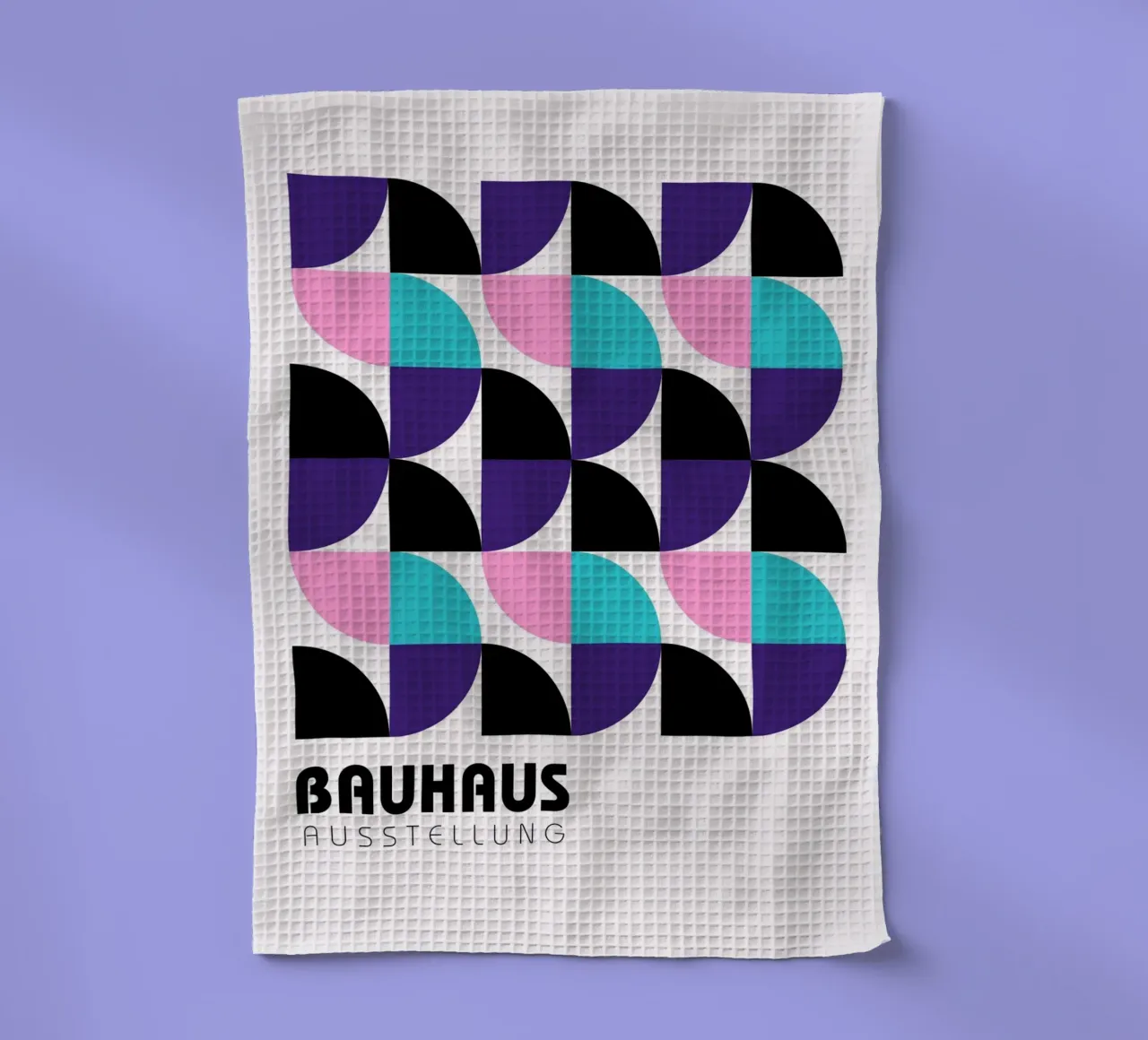 Bauhaus Geometric Grid - Modern Abstract Pop Art Print torchon de NorwesClub