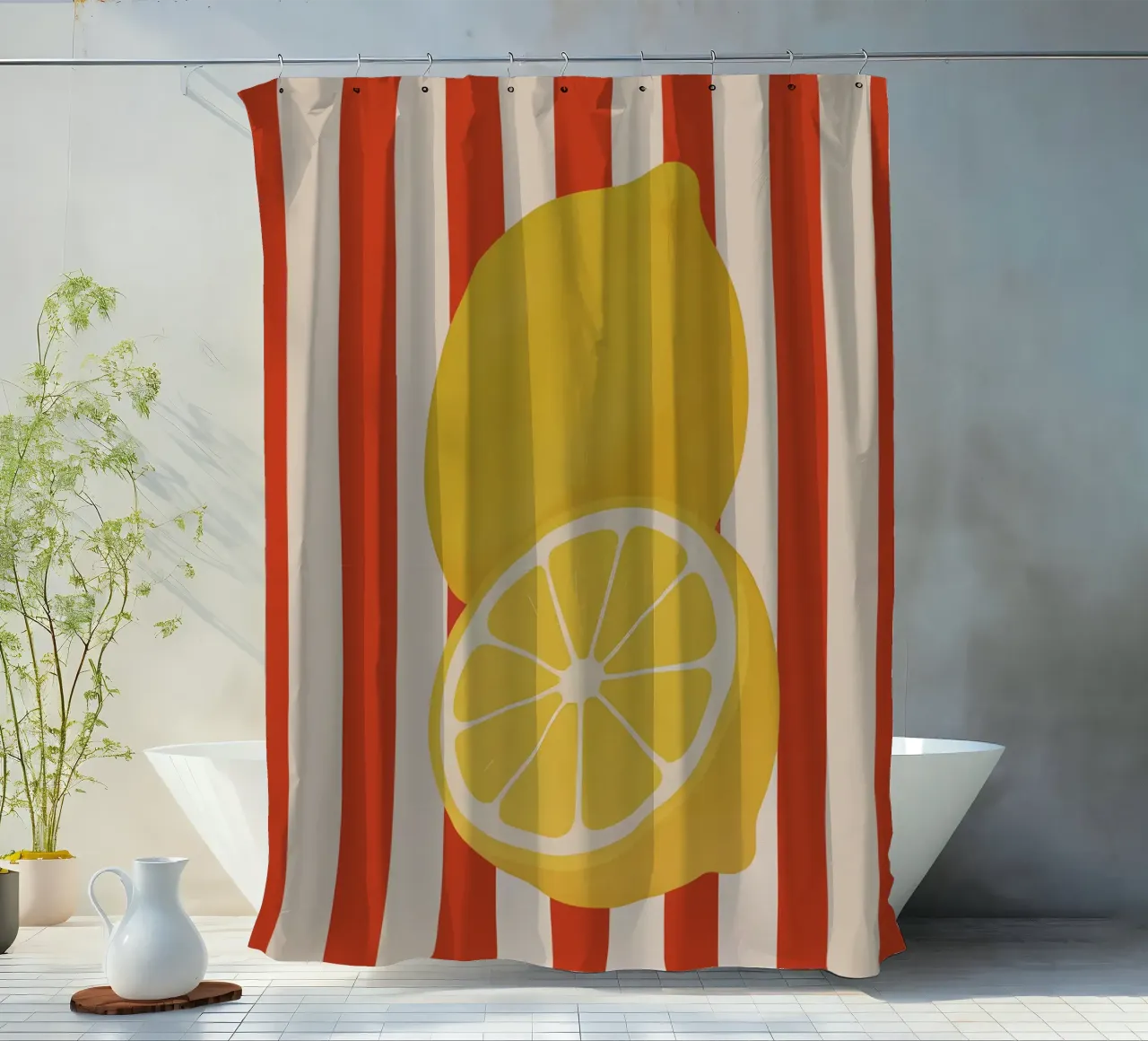 Zitrone Pop Art Duschvorhang von Attaboy Dsgn