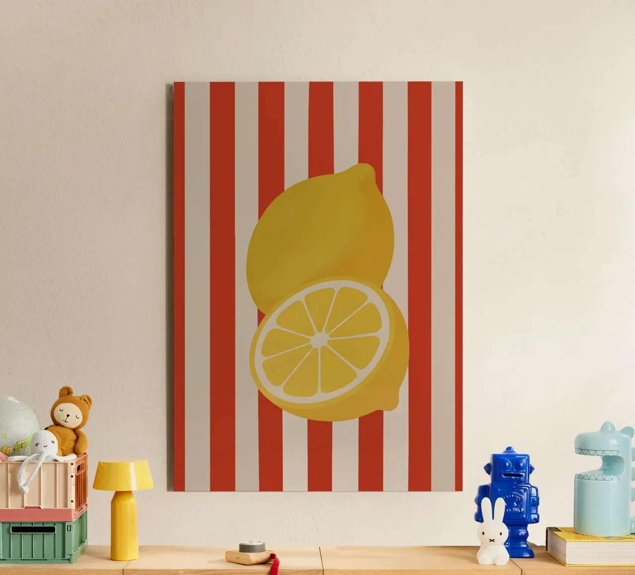 Zitrone Pop Art Alu-Dibond von Attaboy Dsgn