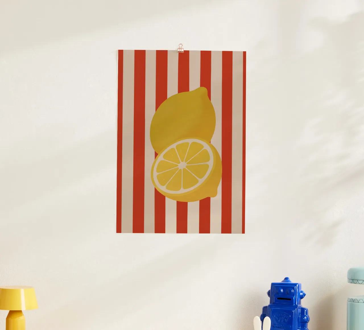 Lemon Pop Art poster con telaio in alluminio da Attaboy Dsgn