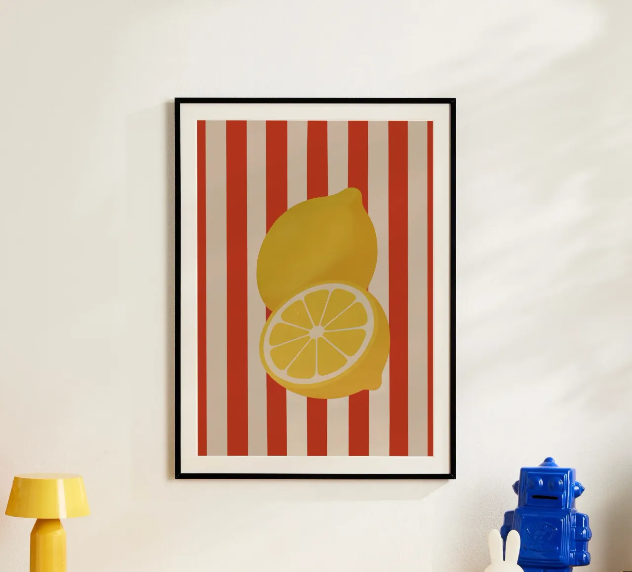 Lemon Pop Art poster con telaio in alluminio da Attaboy Dsgn