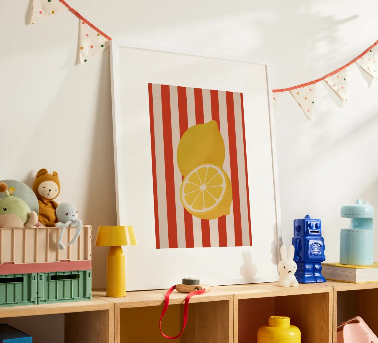 Lemon Pop Art poster con telaio in alluminio da Attaboy Dsgn