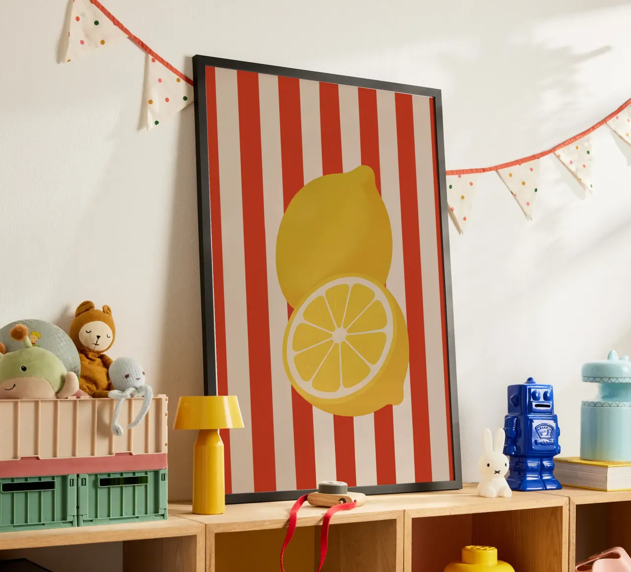Lemon Pop Art poster con telaio in alluminio da Attaboy Dsgn