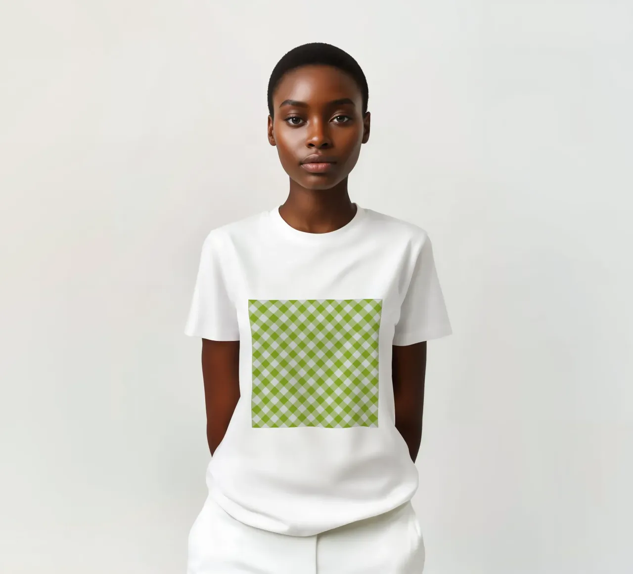 Gingham in verde t-shirt da Happy Littles