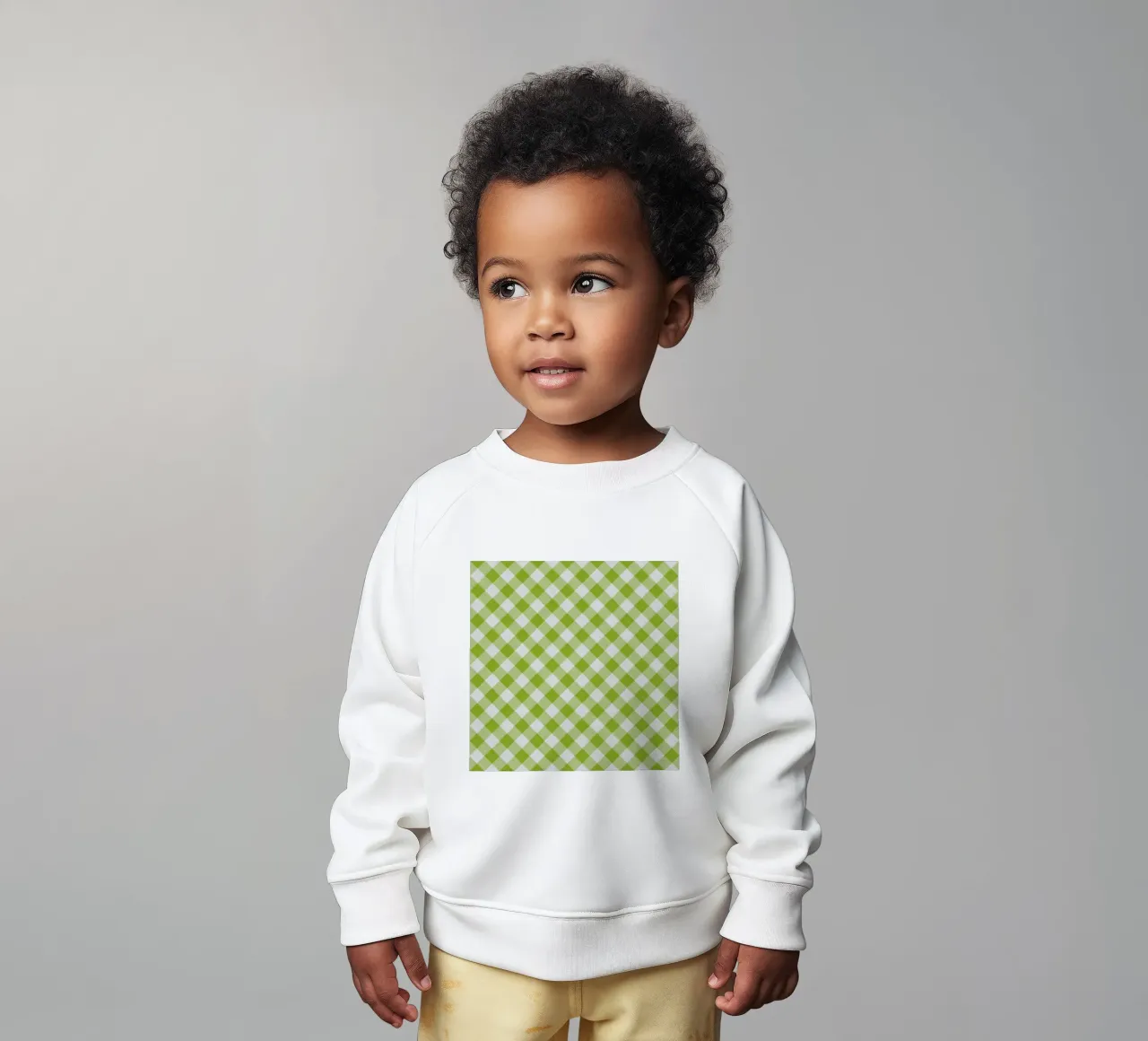 Gingham in verde felpa neonato da Happy Littles