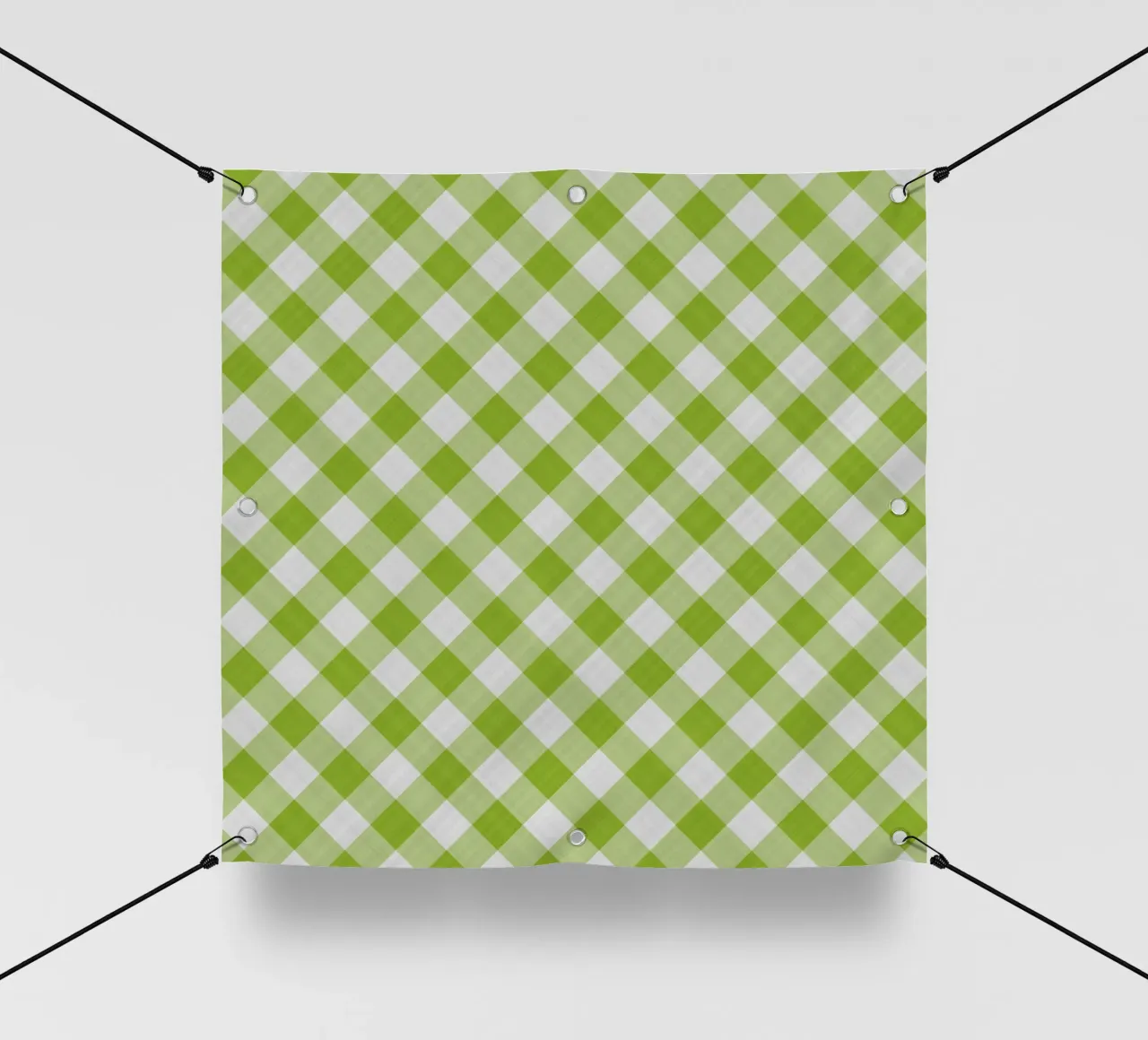 Gingham in verde telo in pvc da Happy Littles