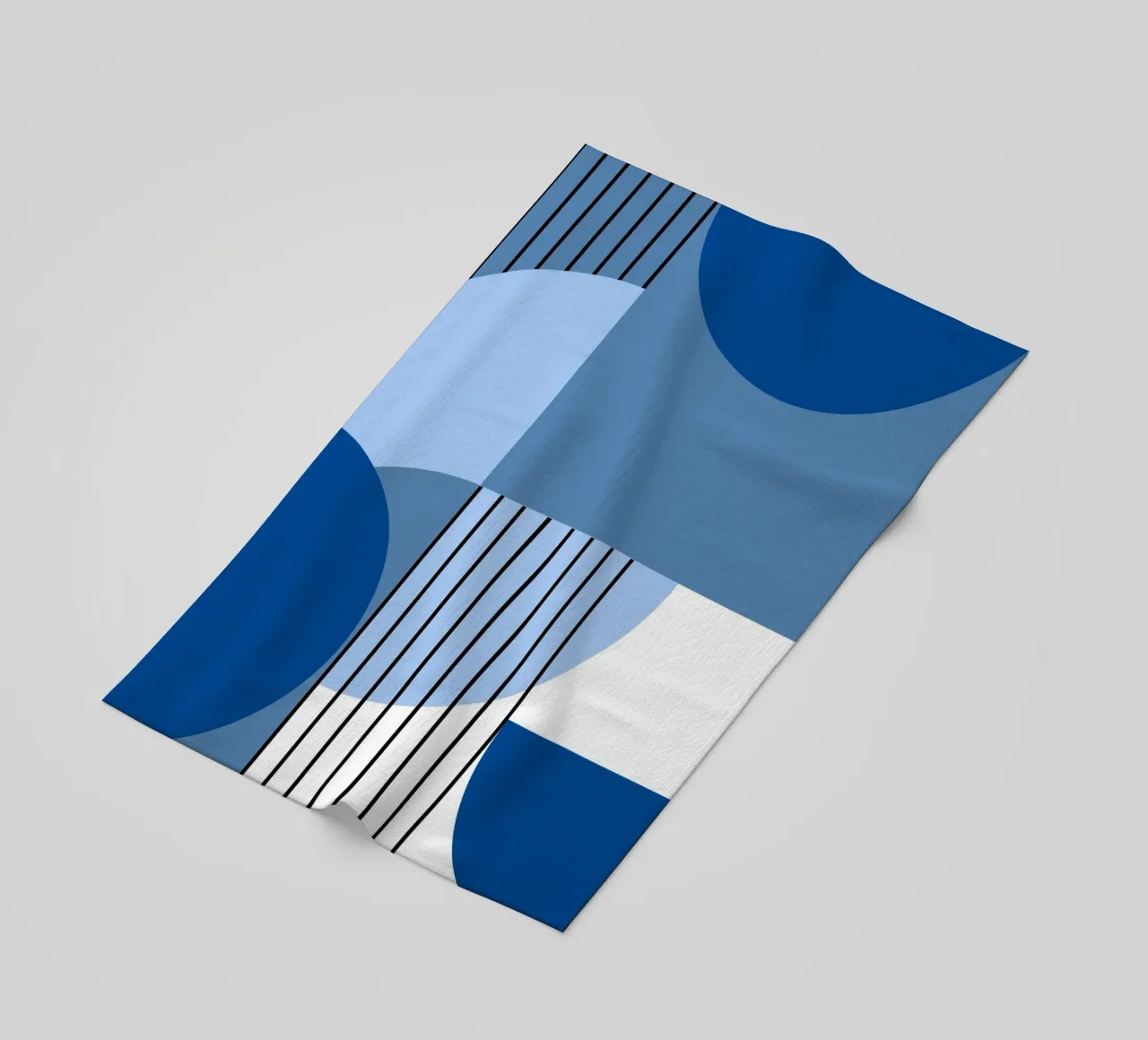 Armonia blu Bauhaus - Arte geometrica astratta moderna da parete telo mare da NorwesClub