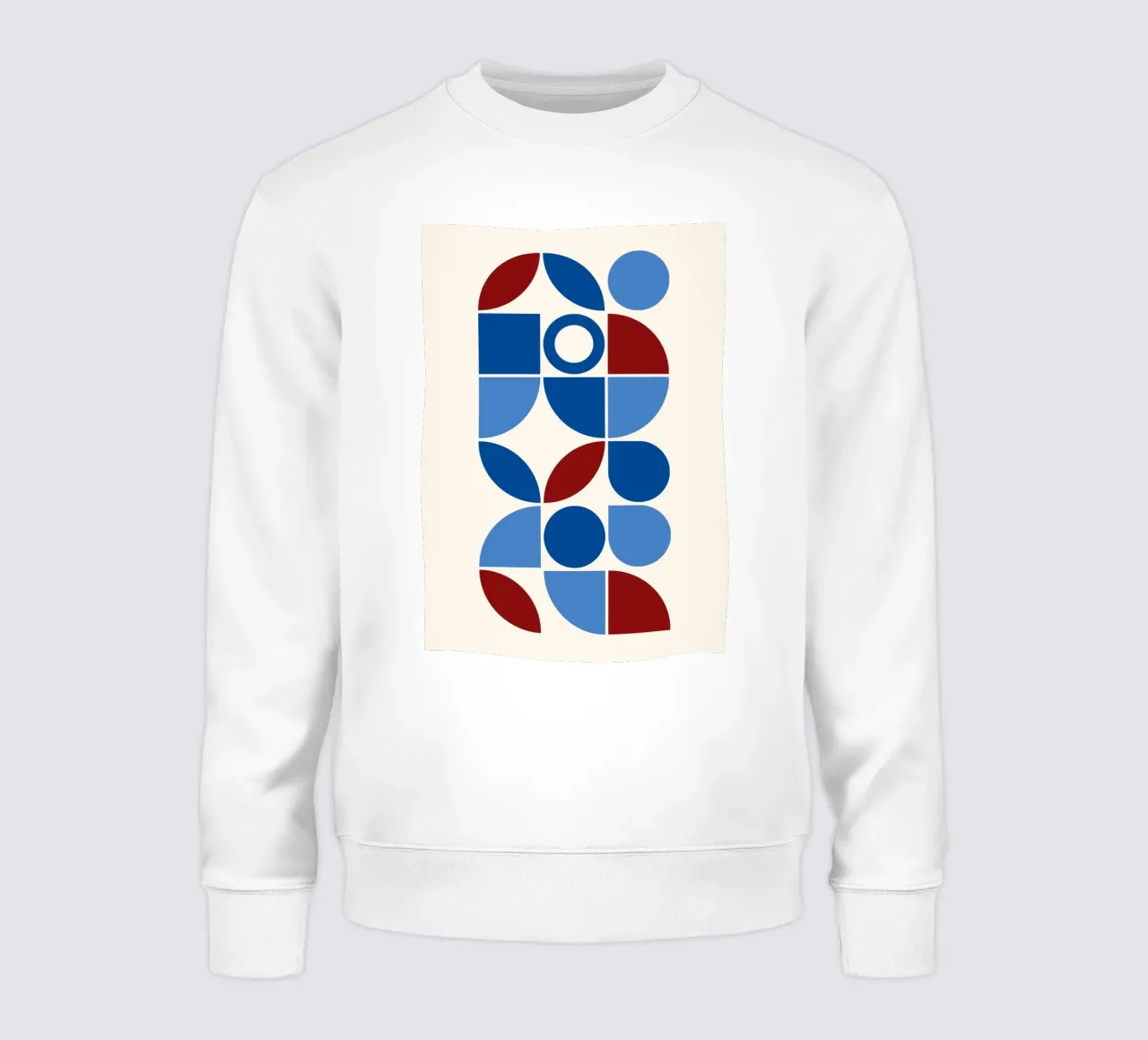 Geometric Harmony Blues & Reds - Modern Abstract Art Print sweatshirt by NorwesClub