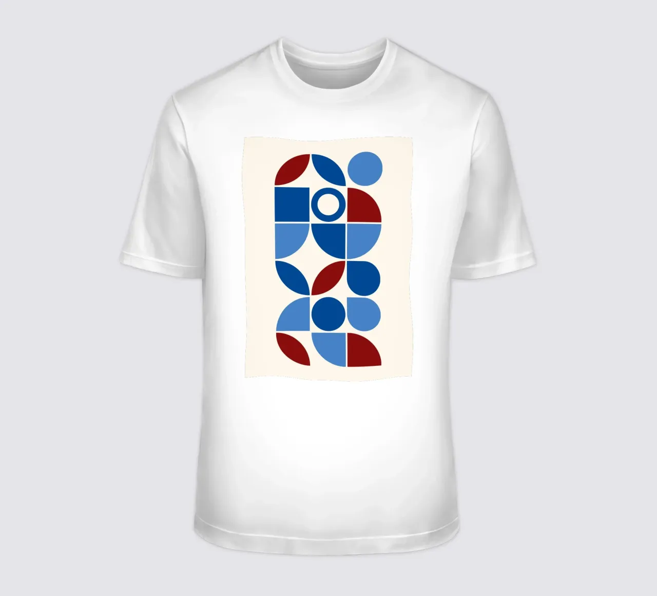Geometric Harmony Blues & Reds - Modern Abstract Art Print t-shirt by NorwesClub