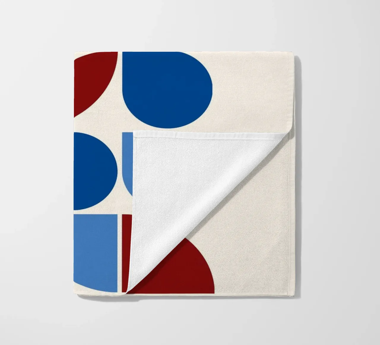 Geometric Harmony Blues & Reds - Modern Abstract Art Print beach towel by NorwesClub
