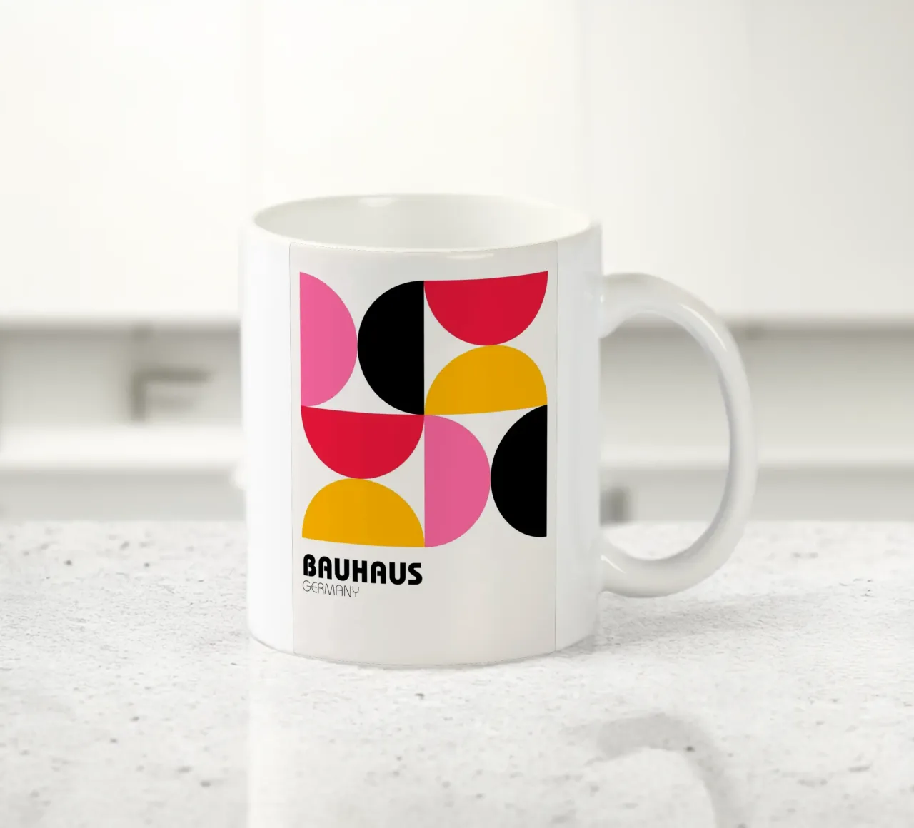 Bauhaus Duitsland Pop - Geometrische abstracte kunstdruk keramische mok van NorwesClub