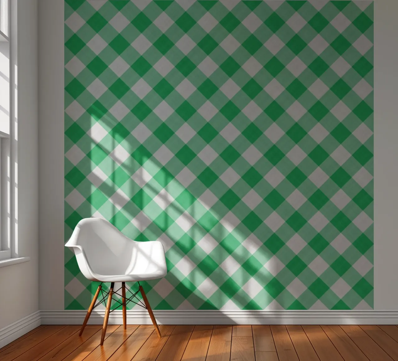 Gingham in Leaf Green photo wallpaper by Happy Littles
