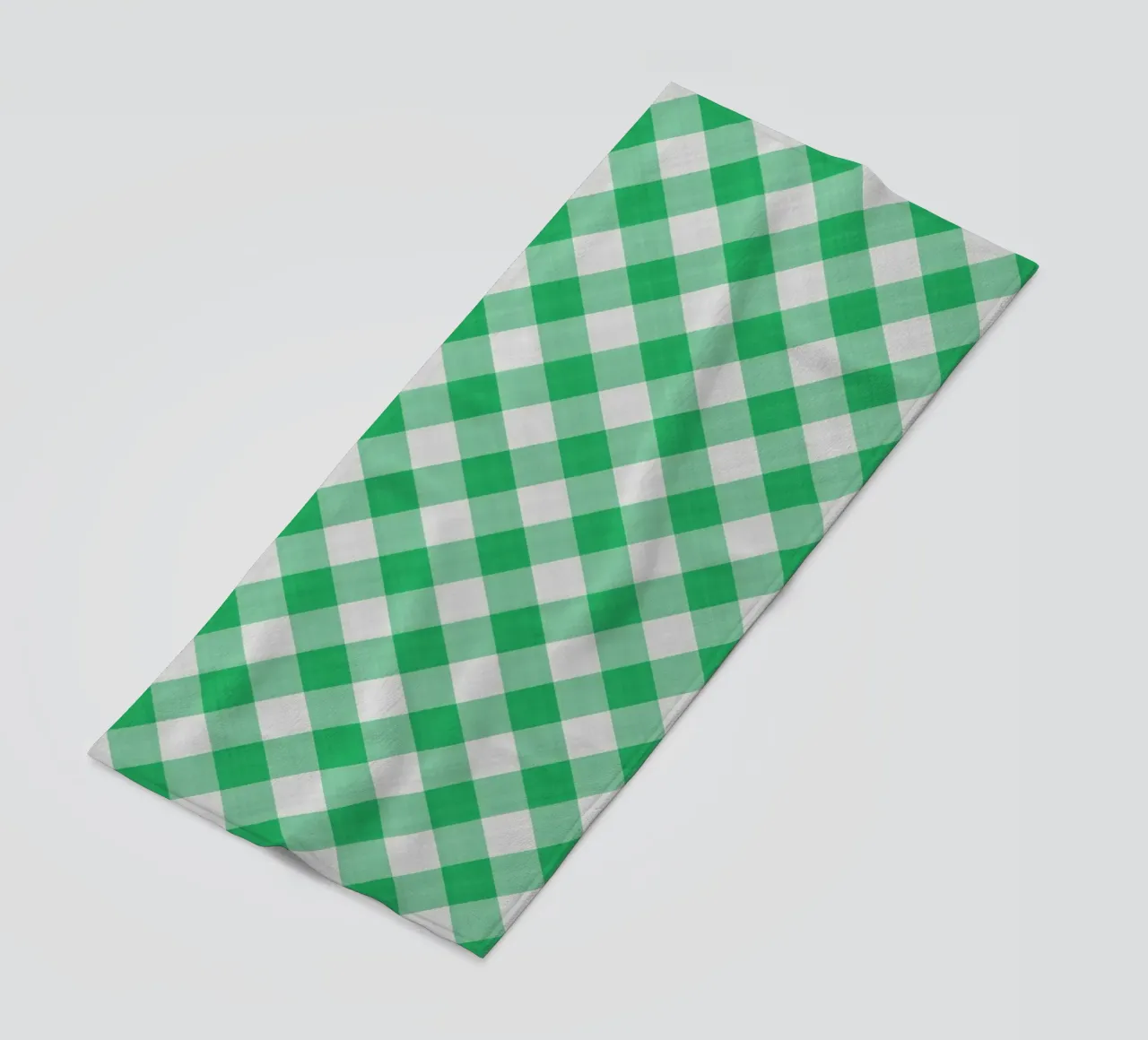 Gingham in verde foglia telo mare da Happy Littles