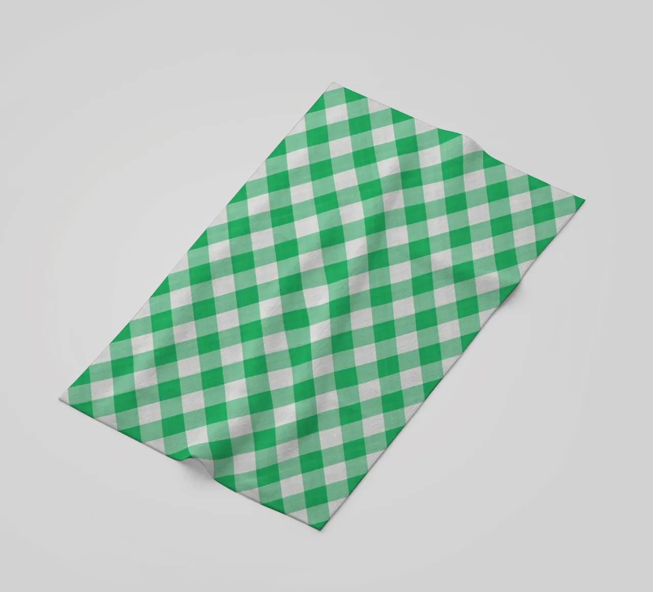 Gingham in verde foglia telo mare da Happy Littles