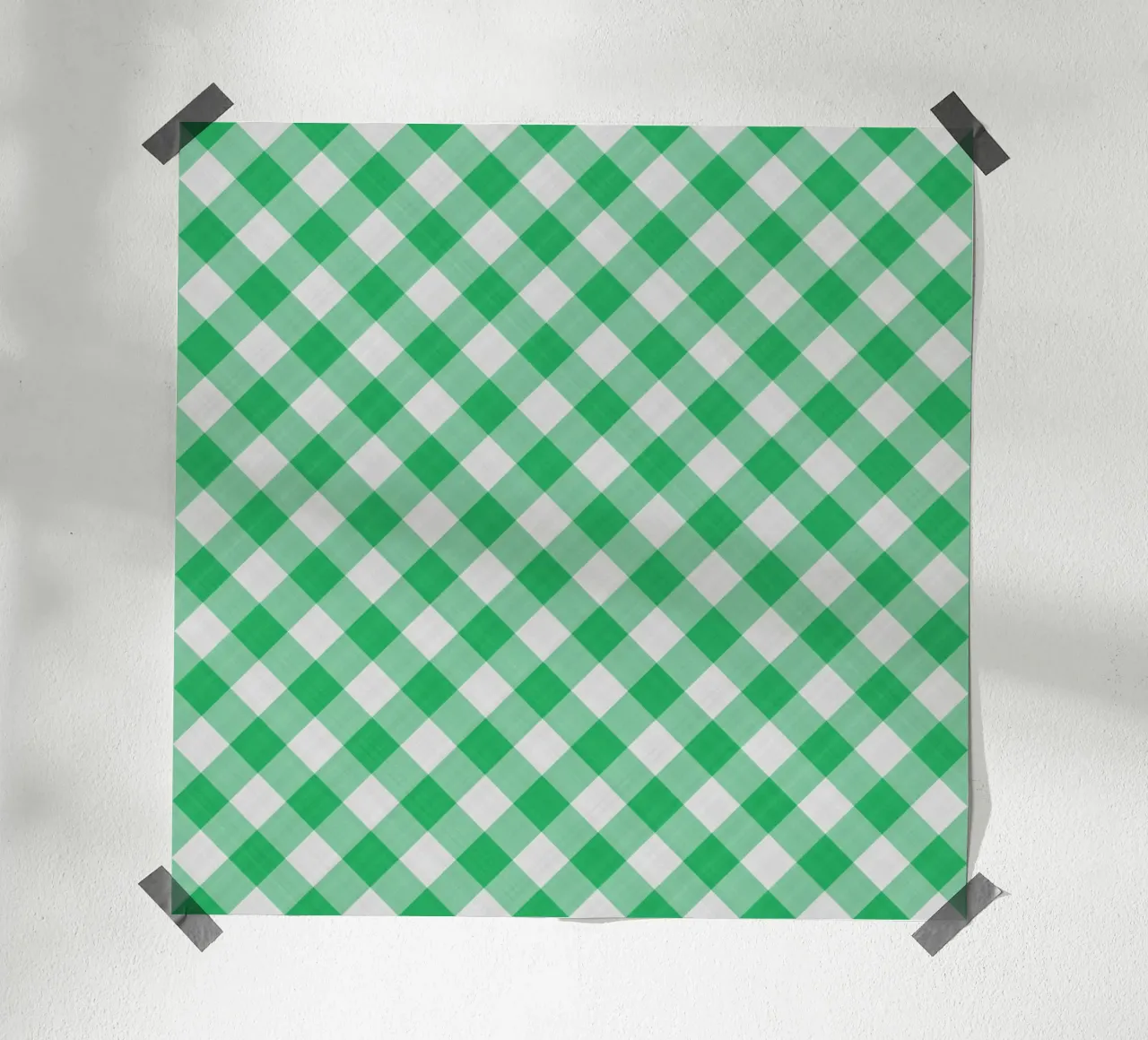 Gingham in verde foglia poster da Happy Littles