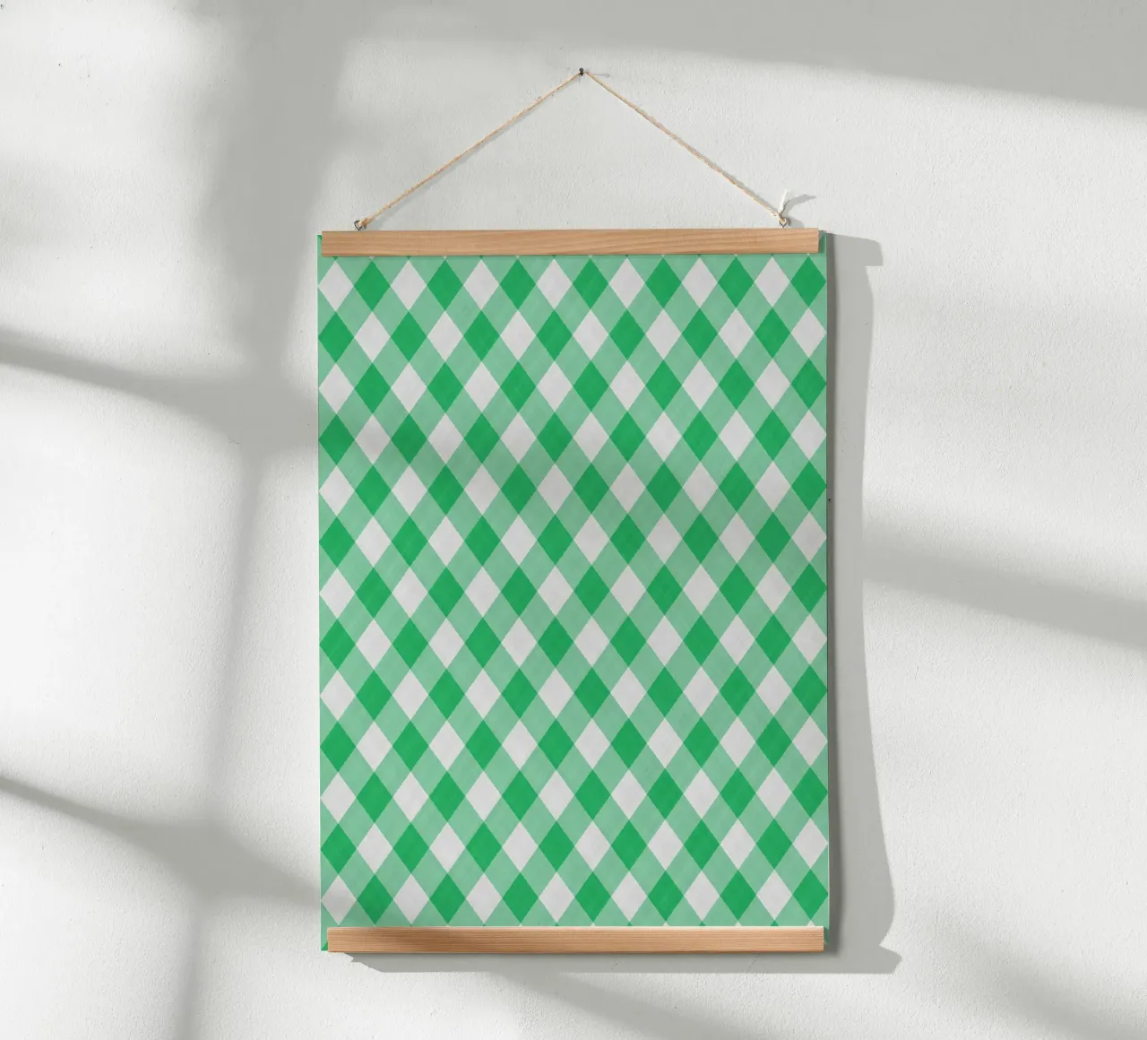 Gingham in verde foglia poster da Happy Littles