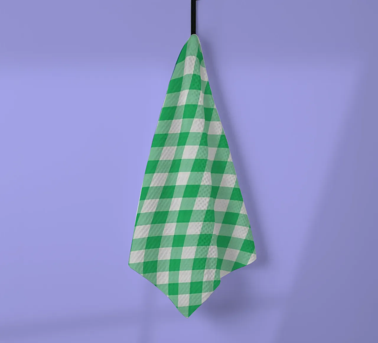 Gingham in verde foglia canovaccio da cucina da Happy Littles