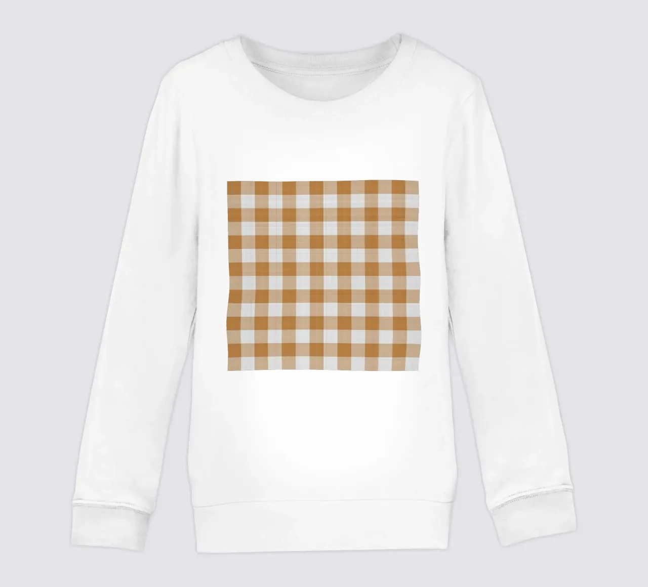 Gingham in arancione grande felpa bambino da Happy Littles