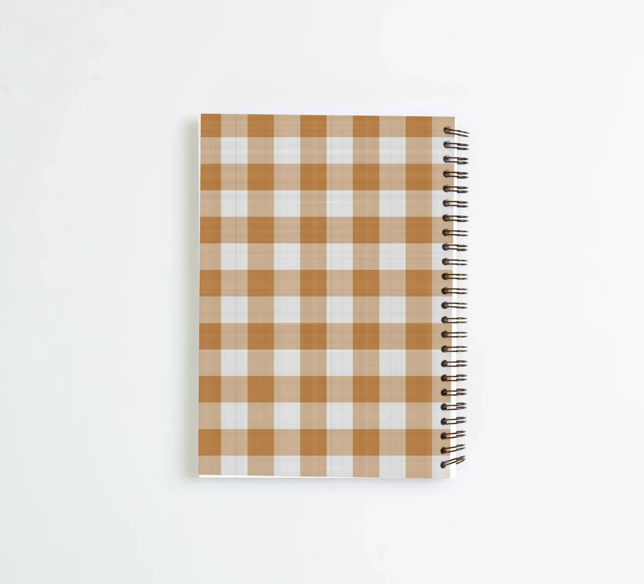 Gingham in Orange Large spiral notebook by Happy Littles