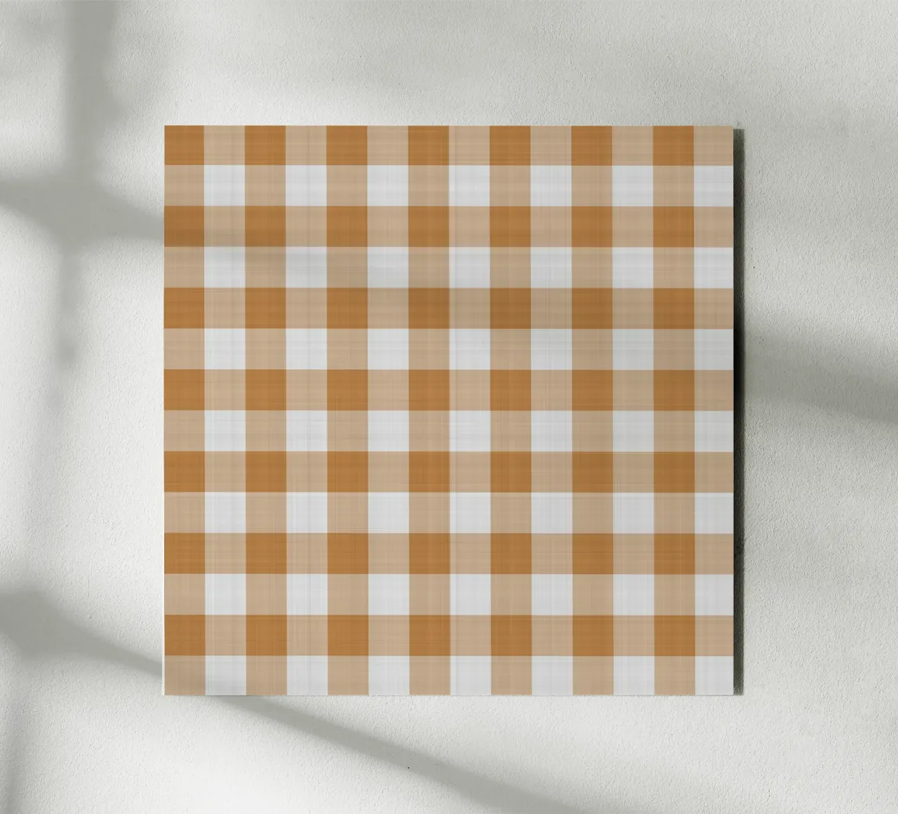 Gingham in Orange Large alu-dibond by Happy Littles