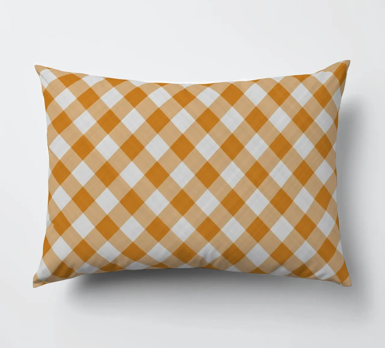 Gingham in arancione cuscino da Happy Littles