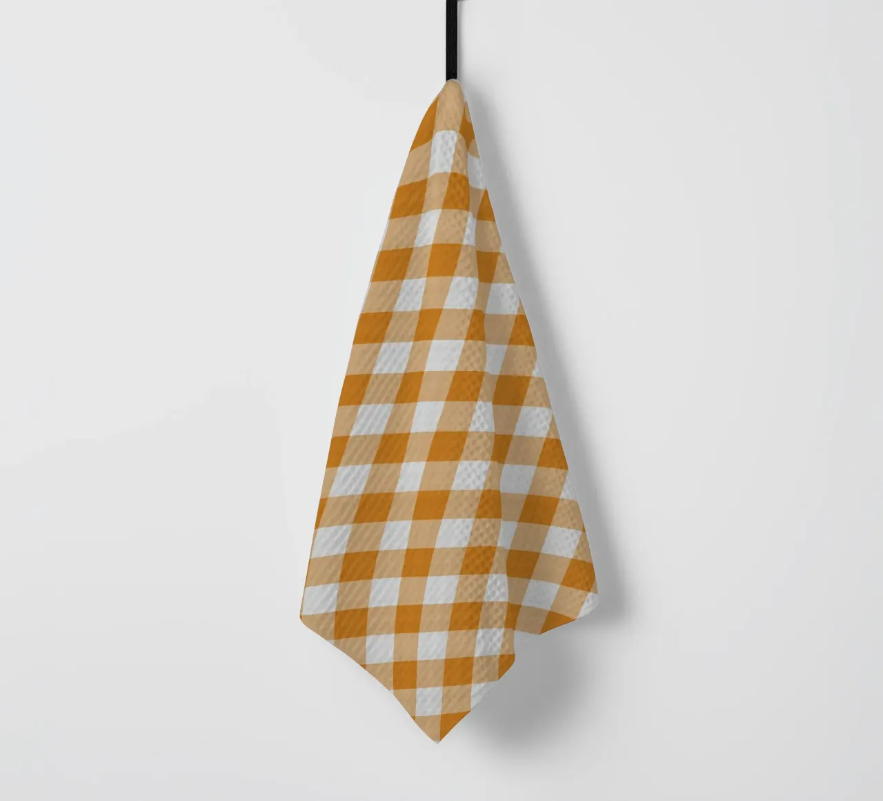 Gingham in arancione canovaccio da cucina da Happy Littles