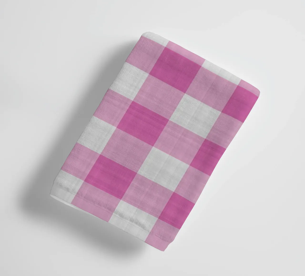 Gingham in Pink Large towel by Happy Littles