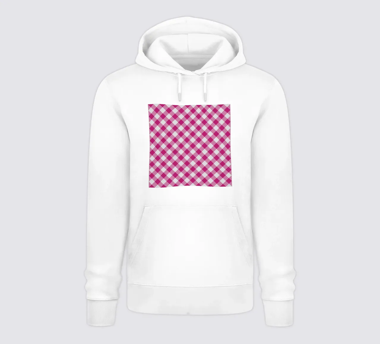 Gingham in rosa felpa con cappuccio da Happy Littles