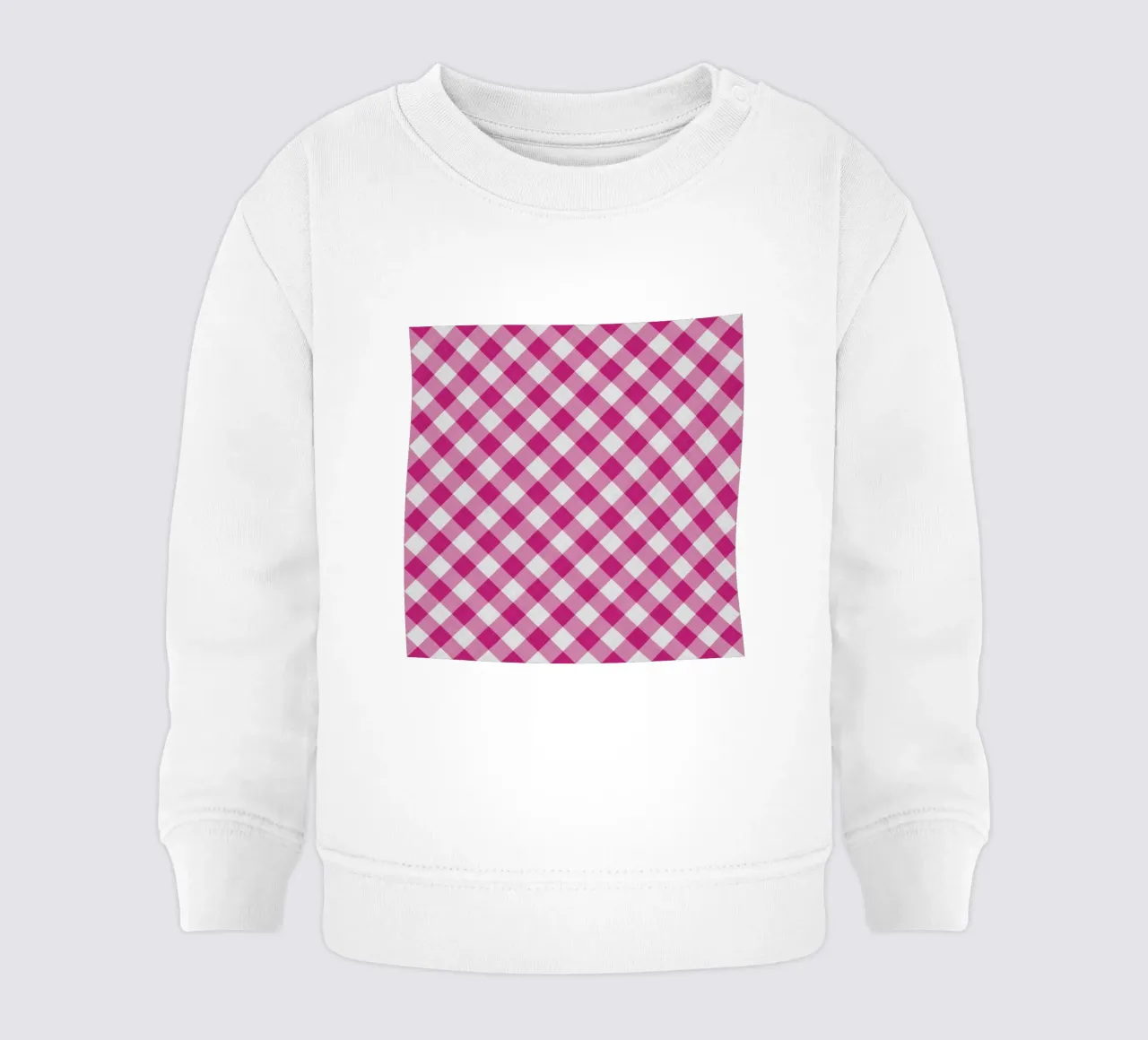 Gingham in rosa felpa neonato da Happy Littles