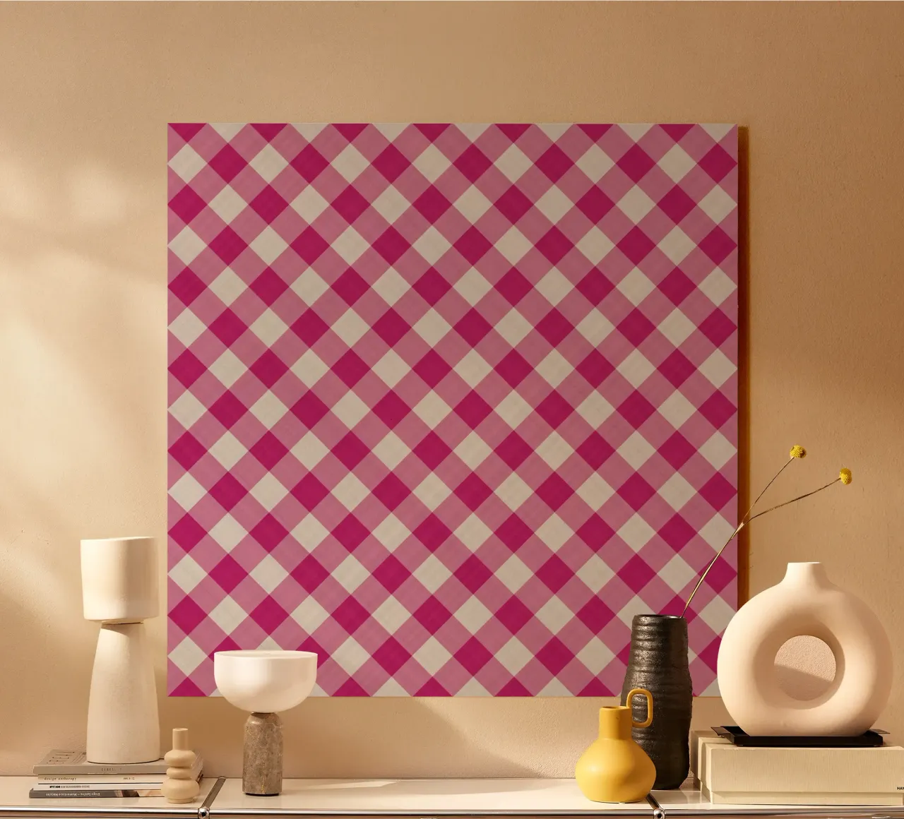 Gingham in rosa plexiglass da Happy Littles