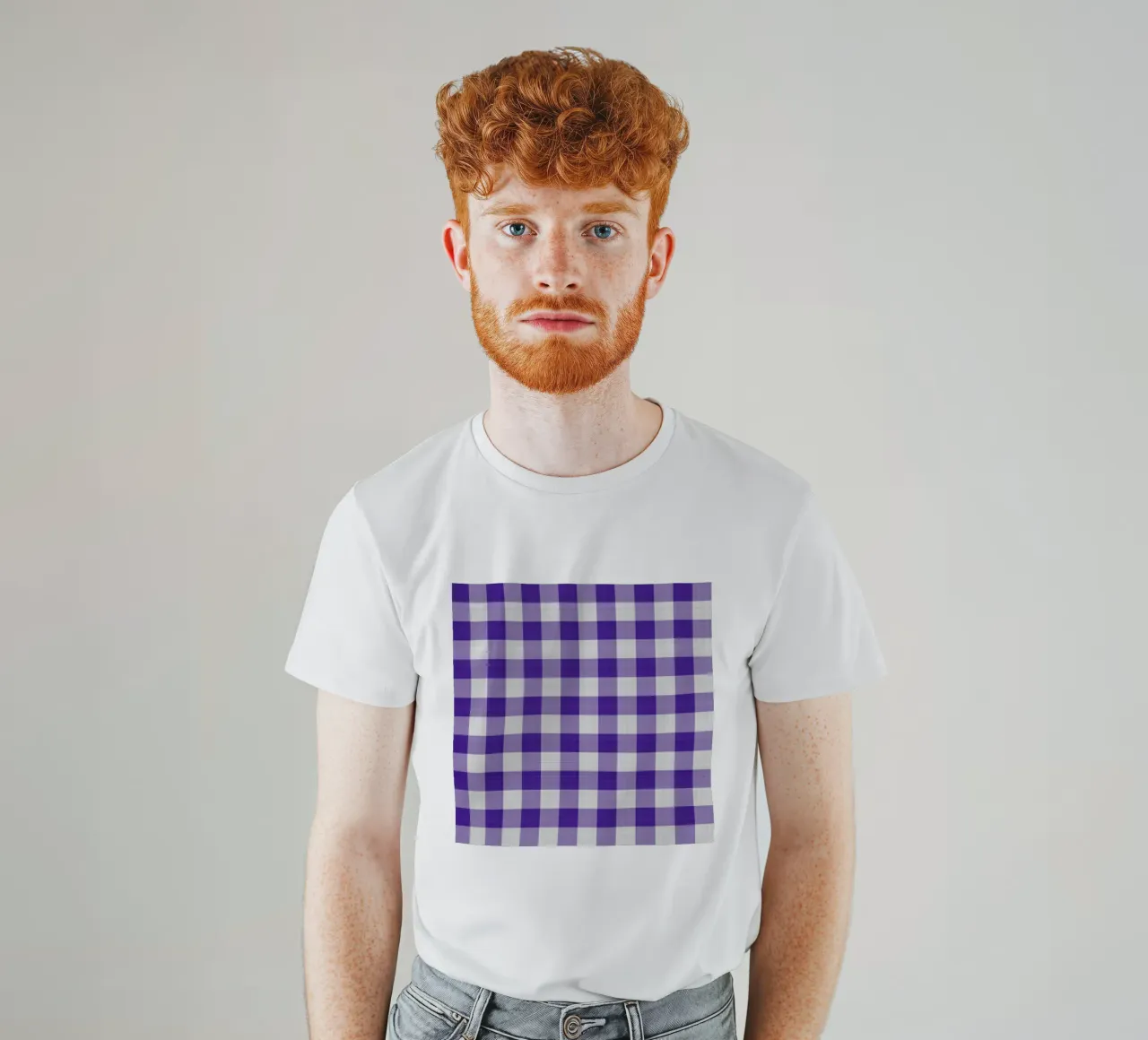 Gingham in viola grande t-shirt da Happy Littles