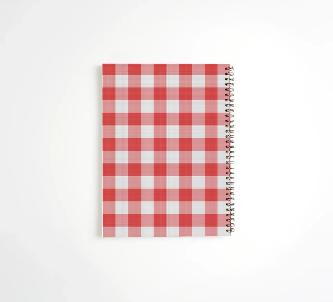 Gingham in Red Large spiral notebook by Happy Littles