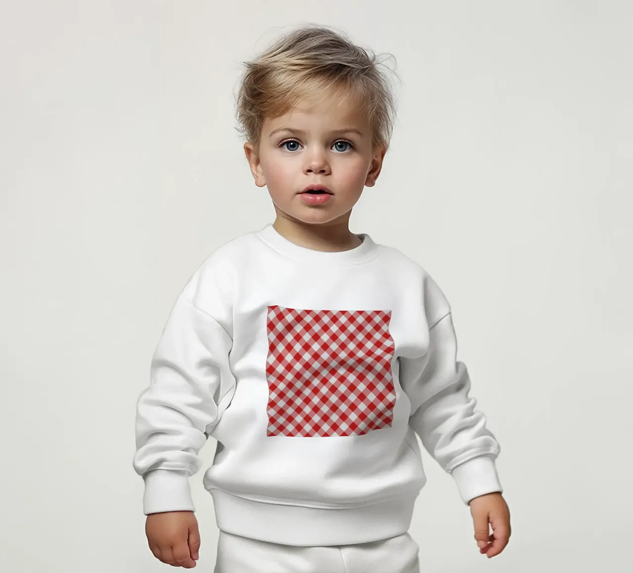 Gingham in rosso felpa neonato da Happy Littles