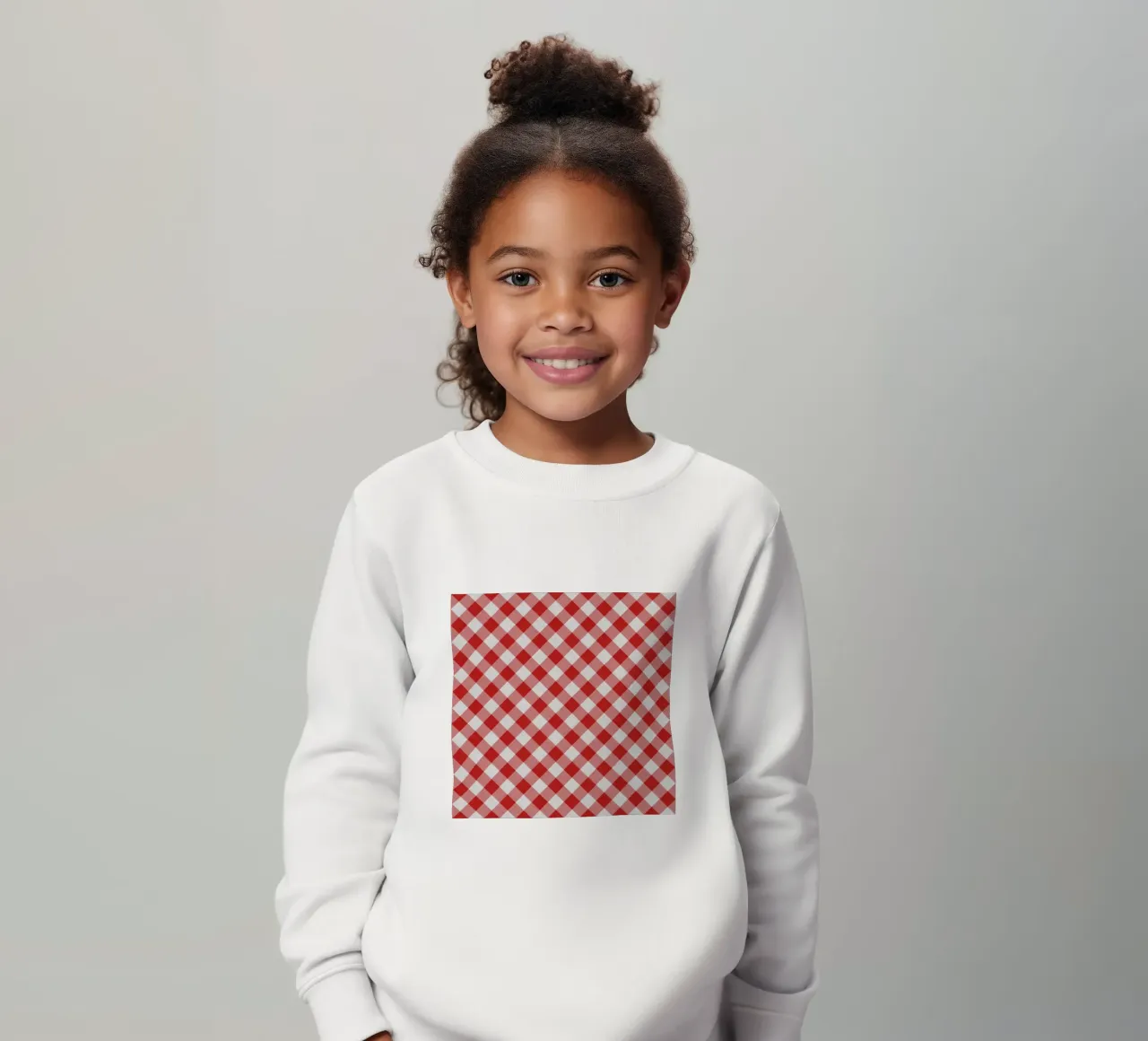 Gingham in rosso felpa bambino da Happy Littles
