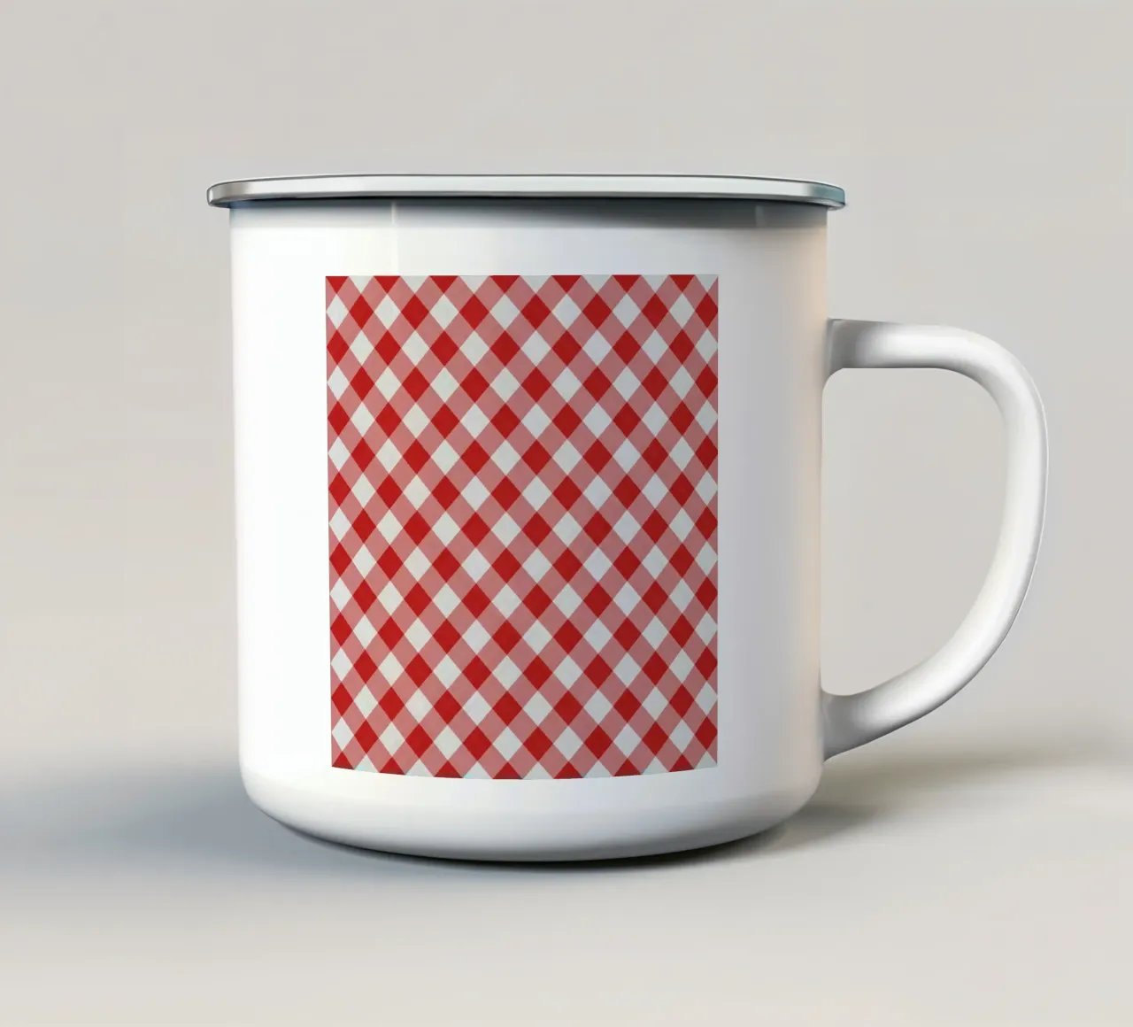 Gingham in rosso tazza in smalto da Happy Littles