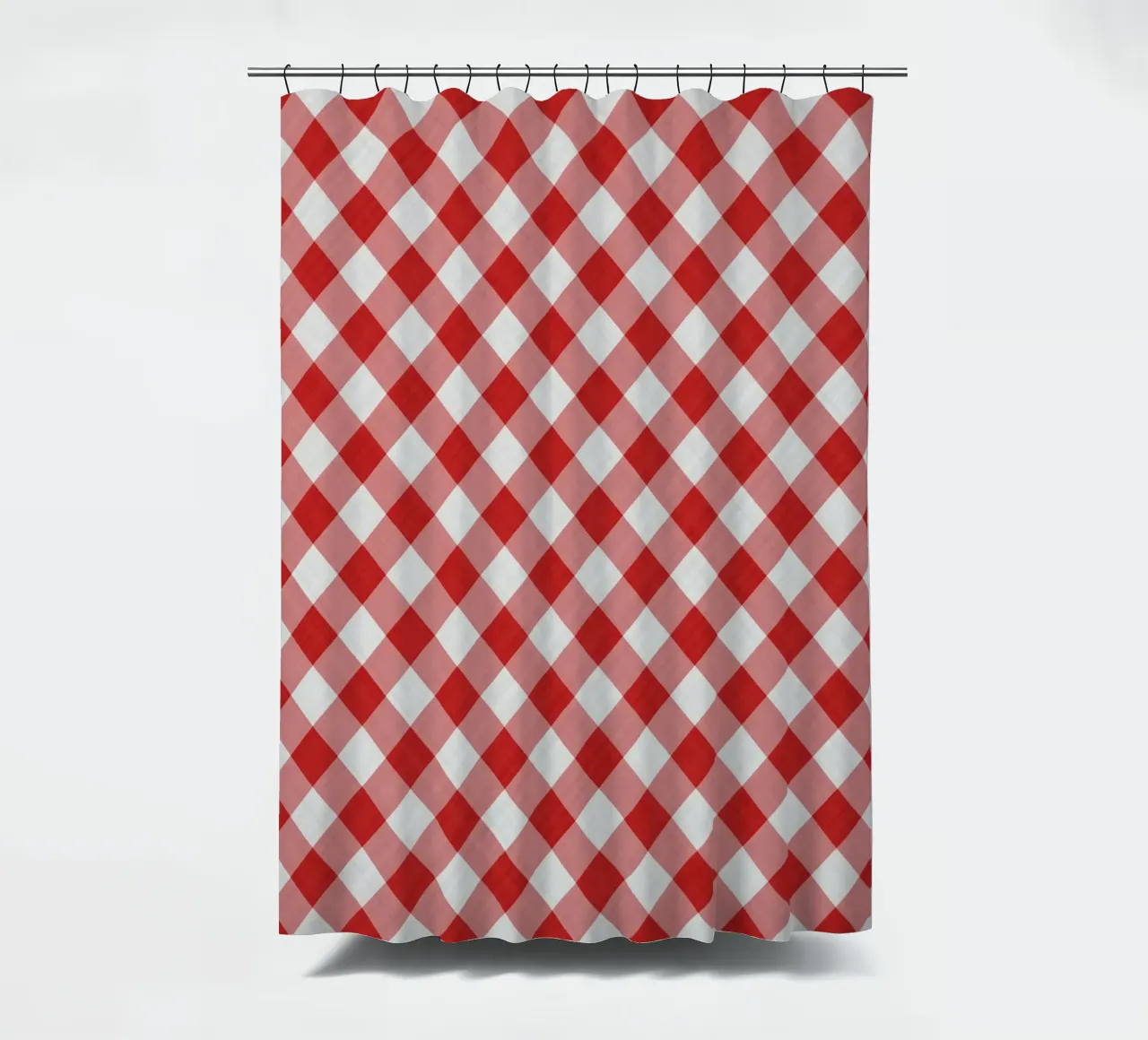 Gingham in Rot Duschvorhang von Happy Littles